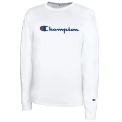CHAMPION Men's Classic Jersey Script Logo Long-Sleeve Tee
