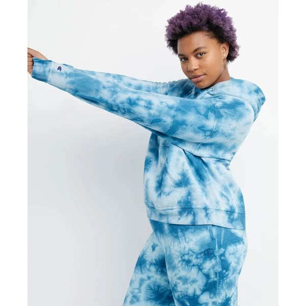 CHAMPION Women's Relaxed Crush-Dye Fleece Hoodie - Image 4