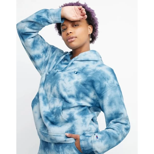 CHAMPION Women's Relaxed Crush-Dye Fleece Hoodie - Image 6