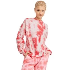 CHAMPION Women's Relaxed Crush-Dye Fleece Crew