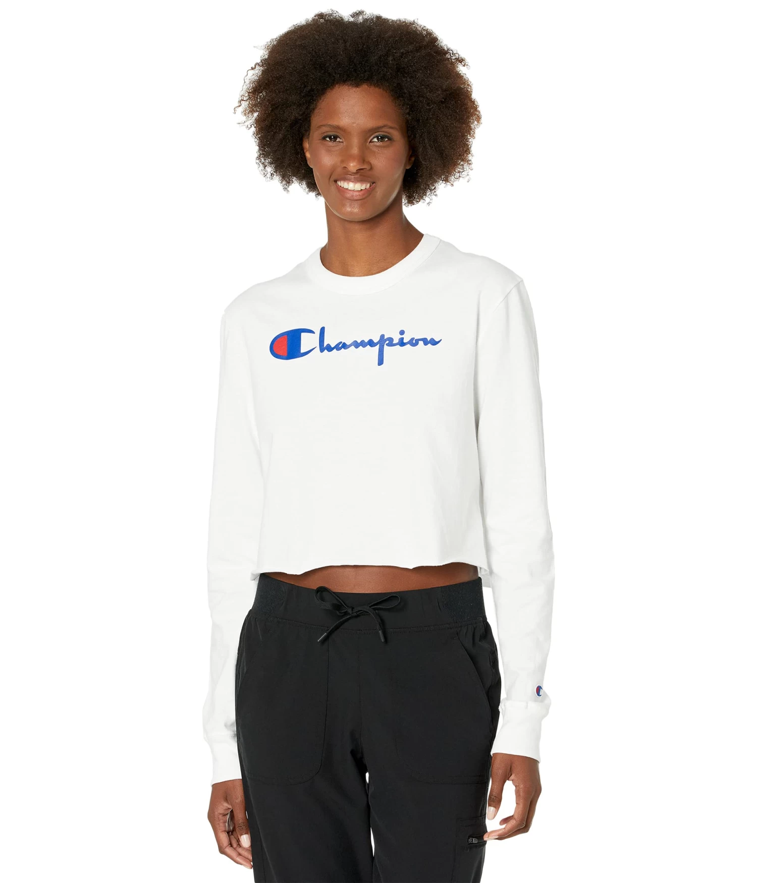 Champion LIFE Boyfriend Long Sleeve Cropped T-Shirt
