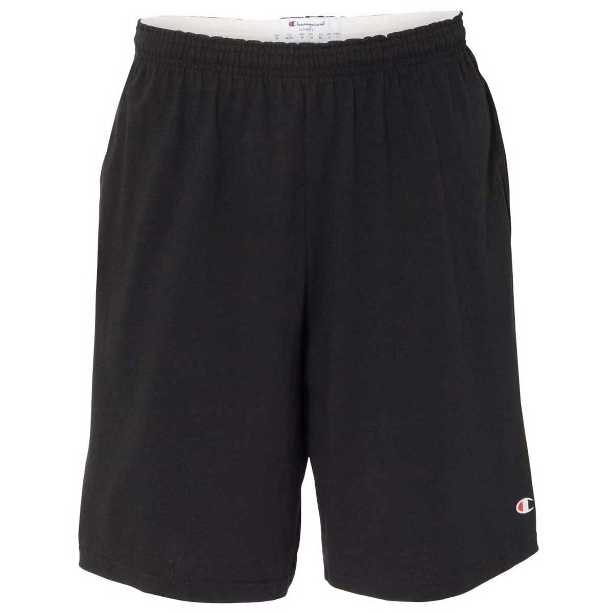 Champion Men's Black 9" Inseam Cotton Jersey Shorts With Pocket