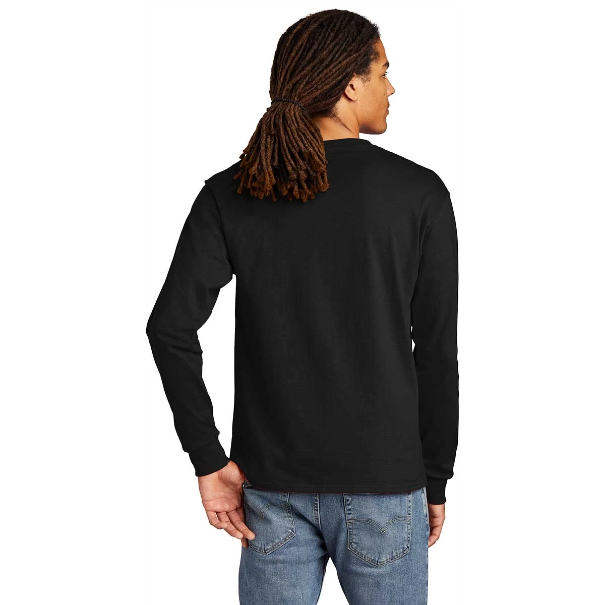 Champion Men's Black Heritage 5.2-oz Jersey Long Sleeve Tee - Image 4
