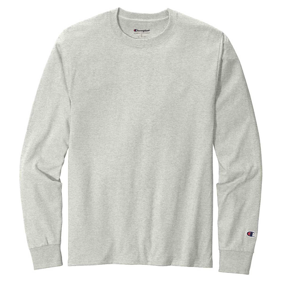 Champion Men's Oxford Grey Heritage 5.2-oz Jersey Long Sleeve Tee