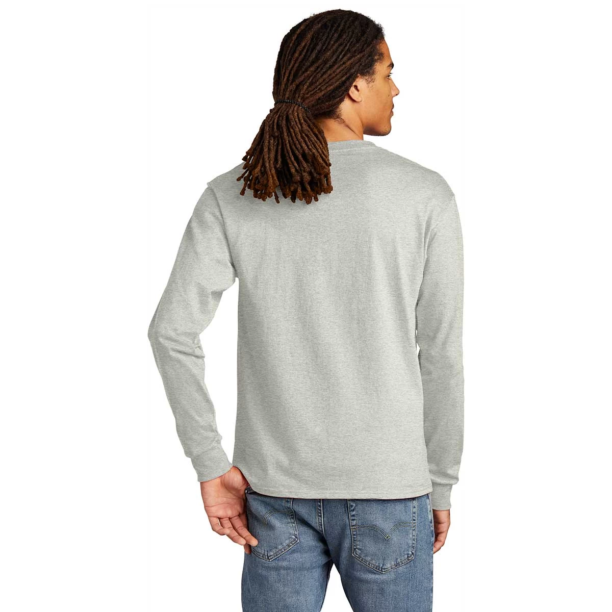 Champion Men's Oxford Grey Heritage 5.2-oz Jersey Long Sleeve Tee - Image 4