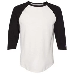 Champion Men's Chalk White/Black Premium Fashion Baseball T-Shirt