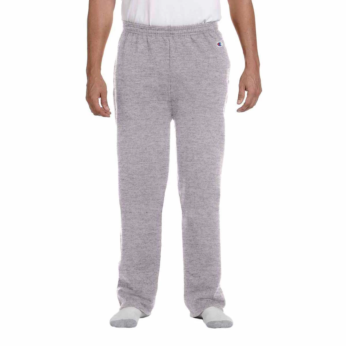 Champion Men's Light Steel Eco 9-Ounce Open-Bottom Fleece Pant With Pocket - Image 3