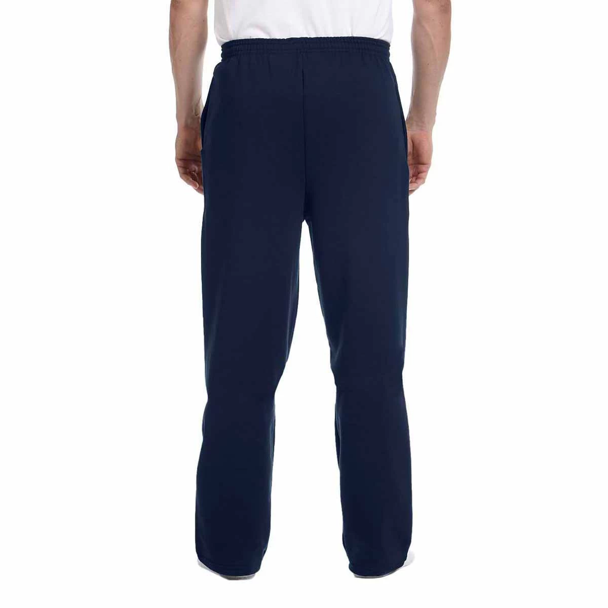 Champion Men's Navy Eco 9-Ounce Open-Bottom Fleece Pant With Pocket - Image 4