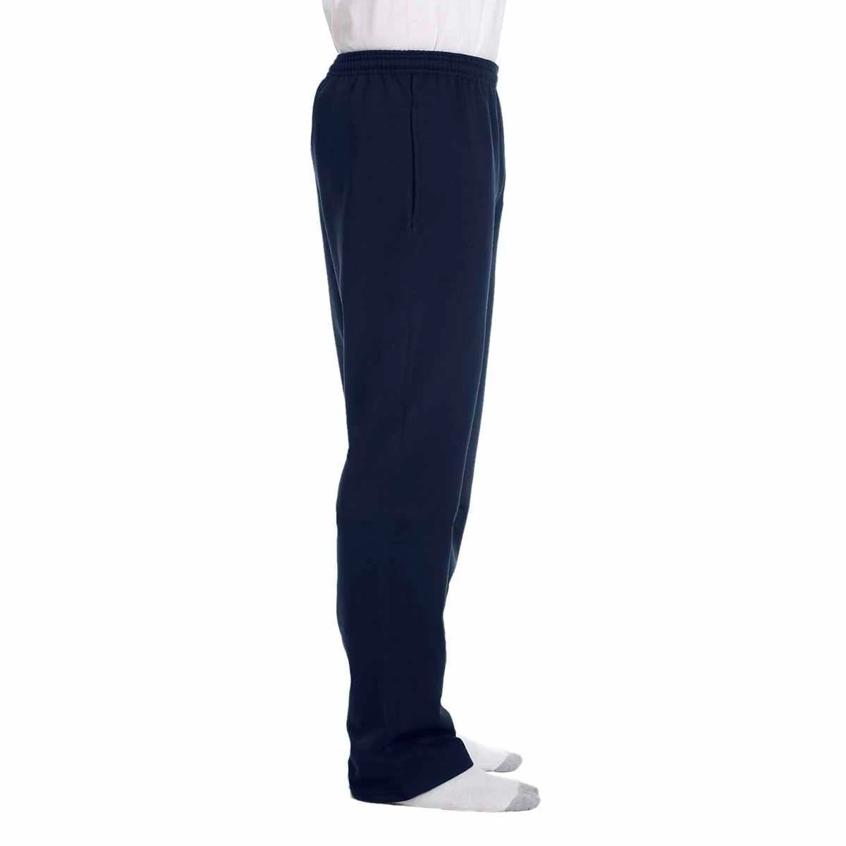 Champion Men's Navy Eco 9-Ounce Open-Bottom Fleece Pant With Pocket - Image 5