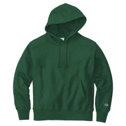Champion Men's Dark Green Reverse Weave Hooded Sweatshirt