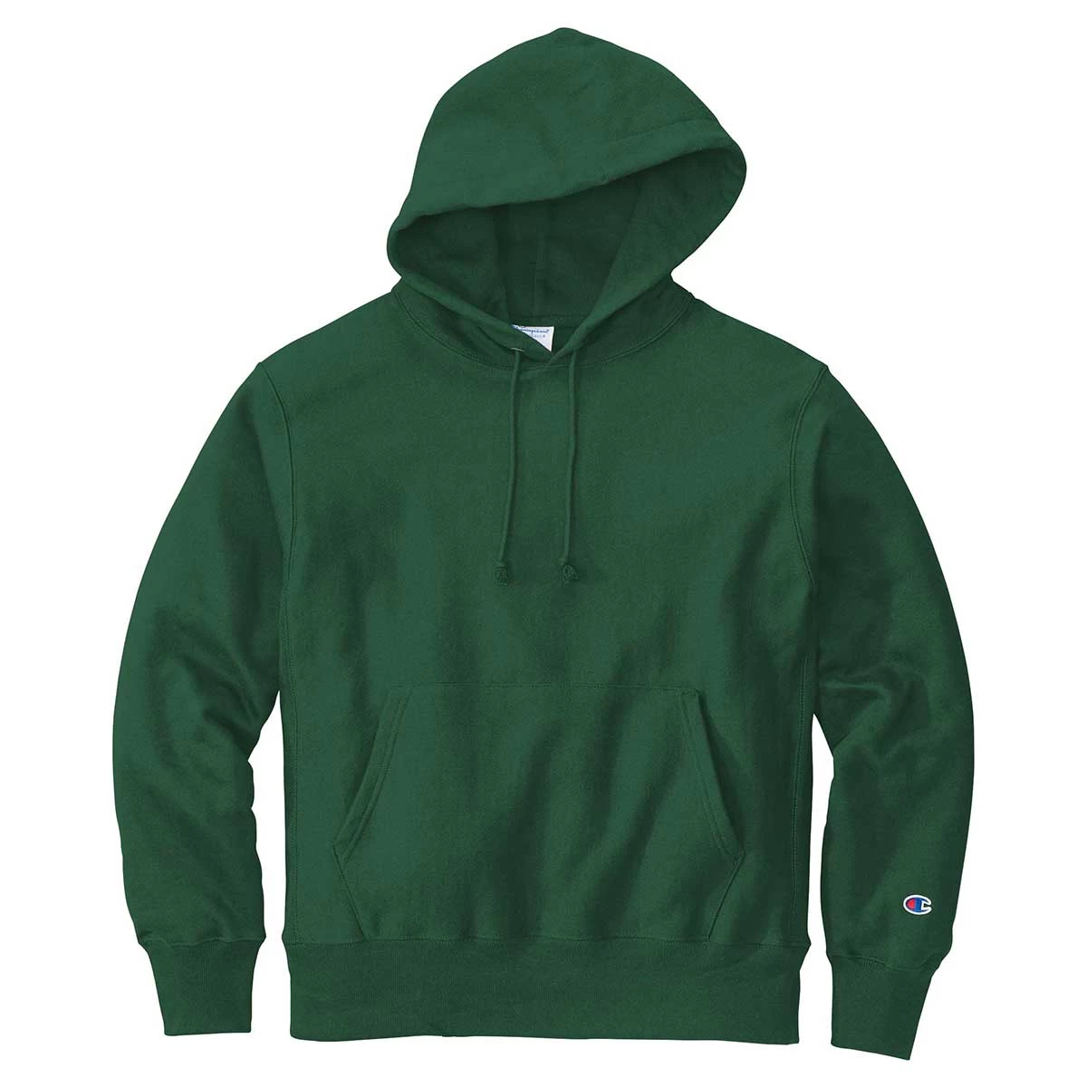 Champion Men's Dark Green Reverse Weave Hooded Sweatshirt