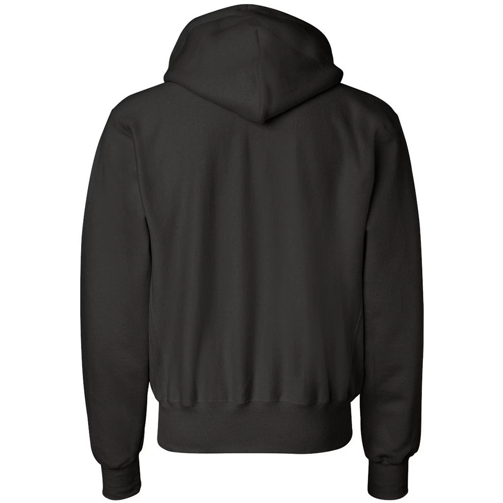Champion Men's Black Reverse Weave 12-Ounce Pullover Hood - Image 2