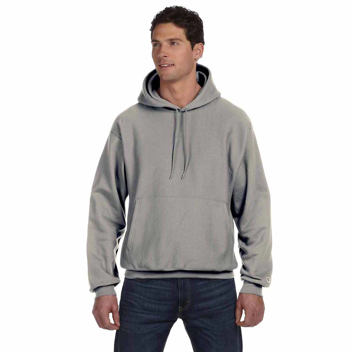 Champion Men's Oxford Grey Reverse Weave 12-Ounce Pullover Hood - Image 3