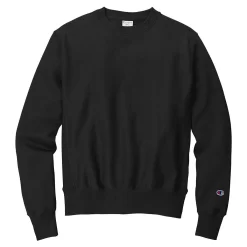 Champion Men's Black Reverse Weave Crewneck Sweatshirt