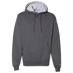 Champion Men's Charcoal Heather Cotton Max Hooded Sweatshirt