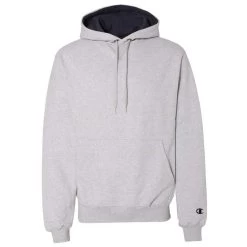 Champion Men's Light Steel Cotton Max Hooded Sweatshirt