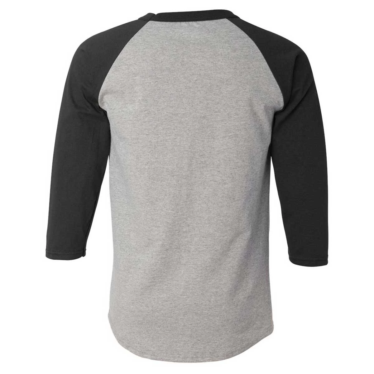 Champion Men's Oxford Grey/Black Three-Quarter Raglan Sleeve Baseball T-Shirt - Image 2