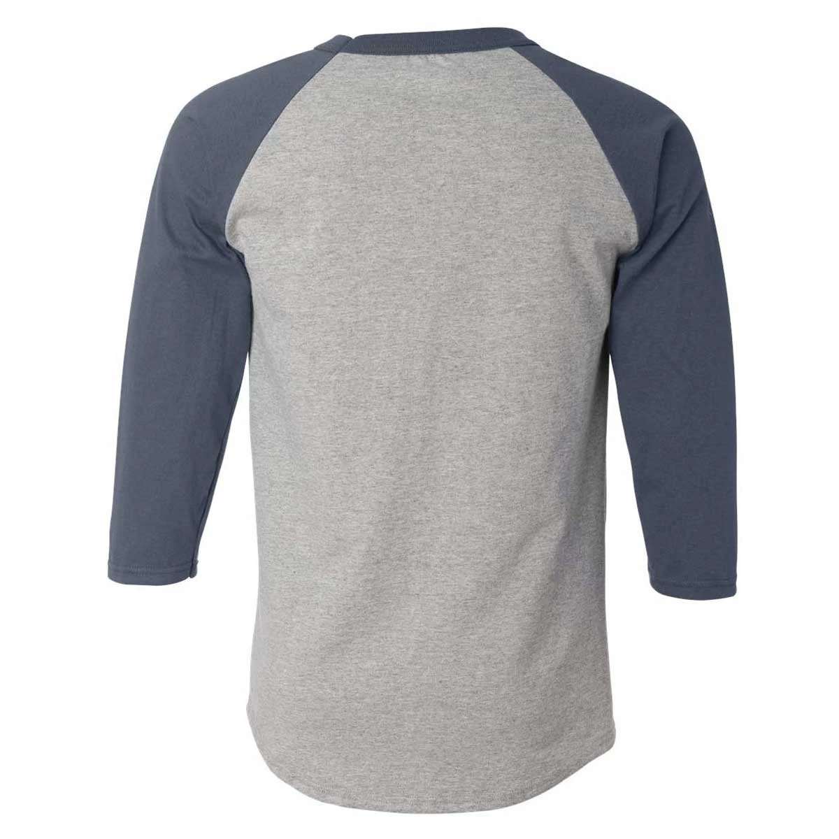 Champion Men's Oxford Grey/Navy Three-Quarter Raglan Sleeve Baseball T-Shirt - Image 2