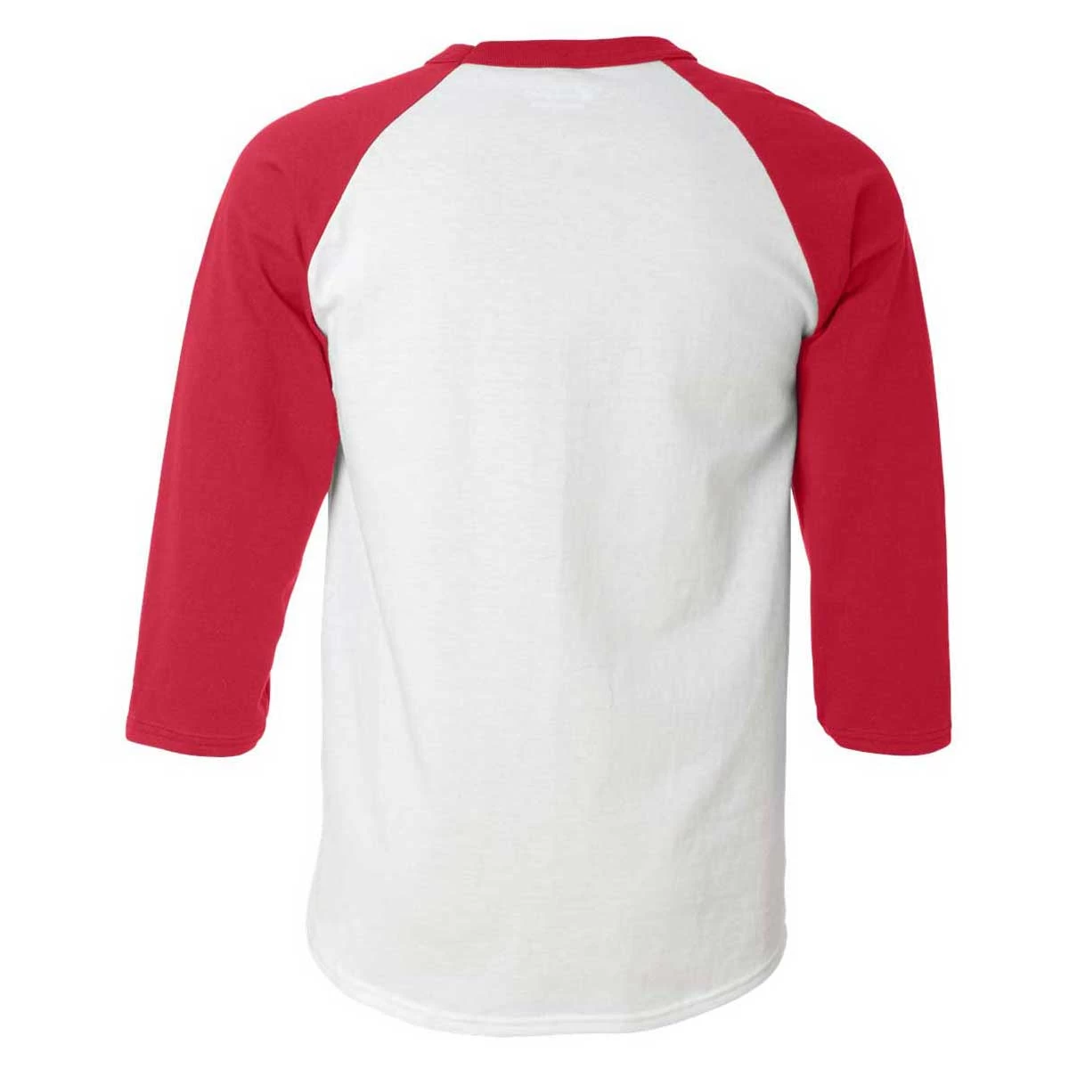 Champion Men's White/Scarlet Three-Quarter Raglan Sleeve Baseball T-Shirt - Image 2