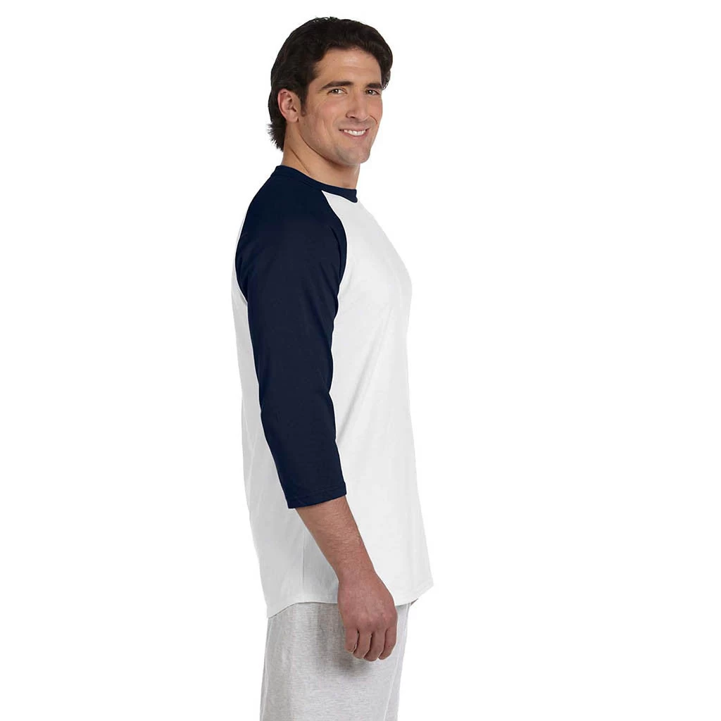Champion Men's White/Navy Baseball T-Shirt - Image 4