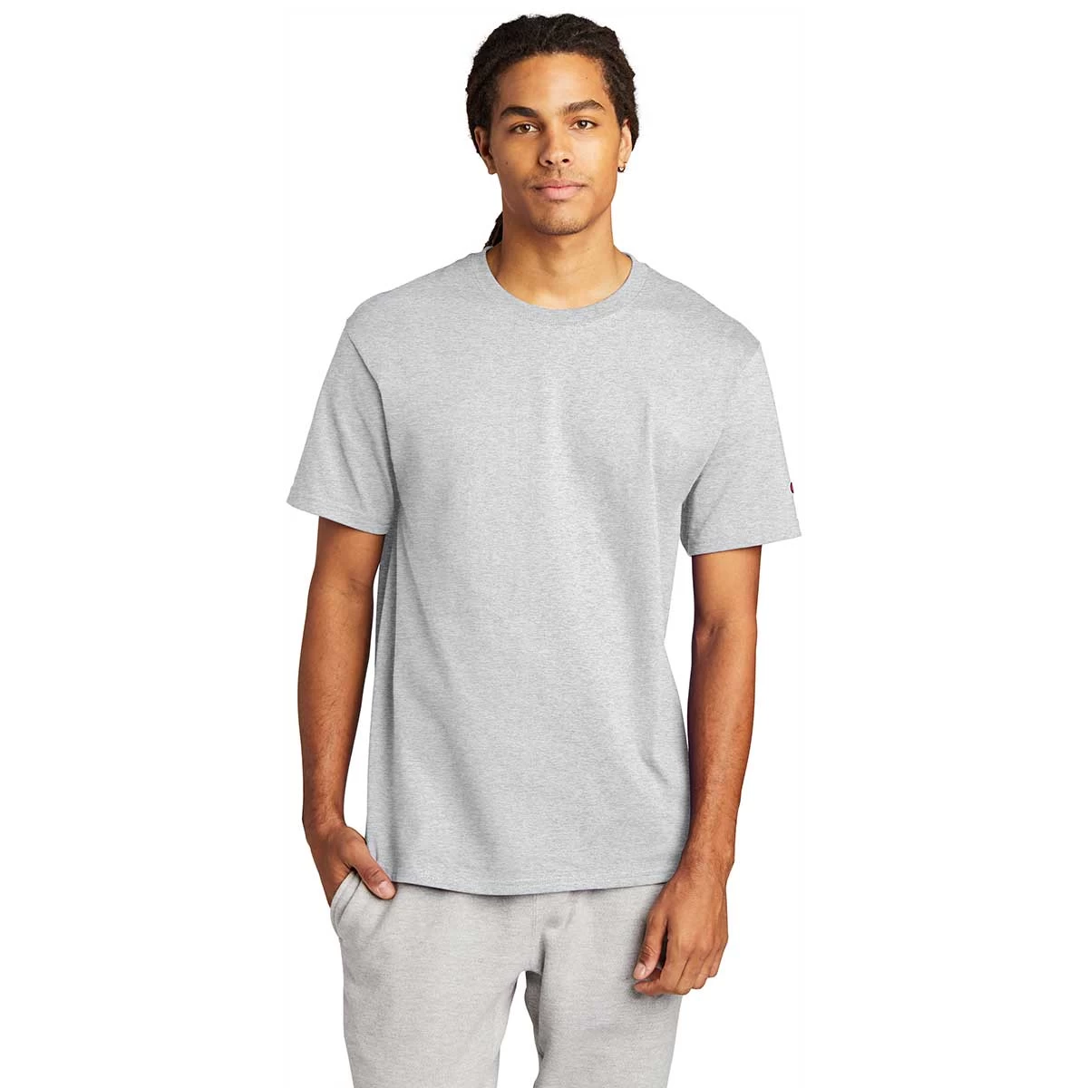 Champion Men's Ash Heritage 6-oz Jersey Tee - Image 3