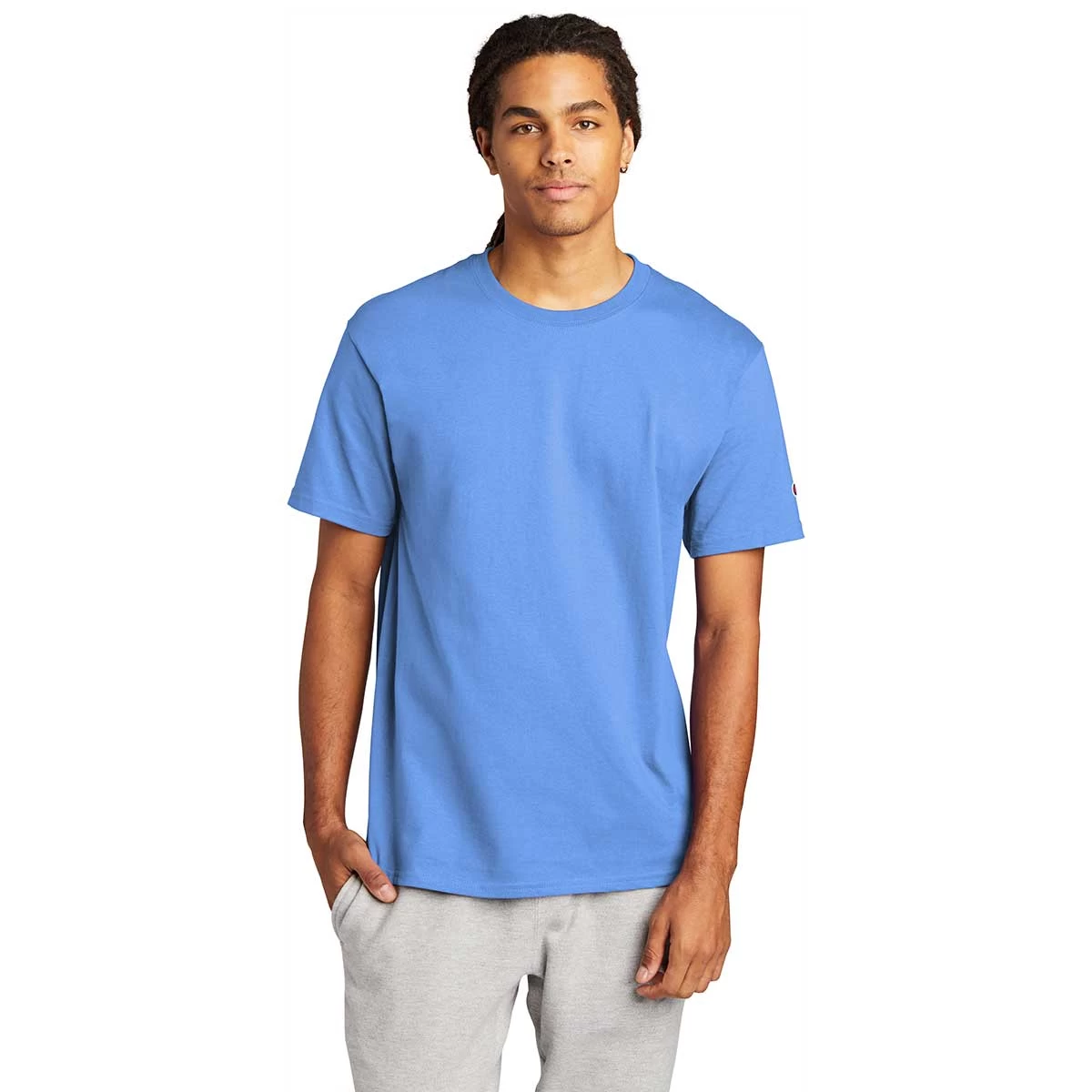 Champion Men's Light Blue Heritage 6-oz Jersey Tee - Image 3