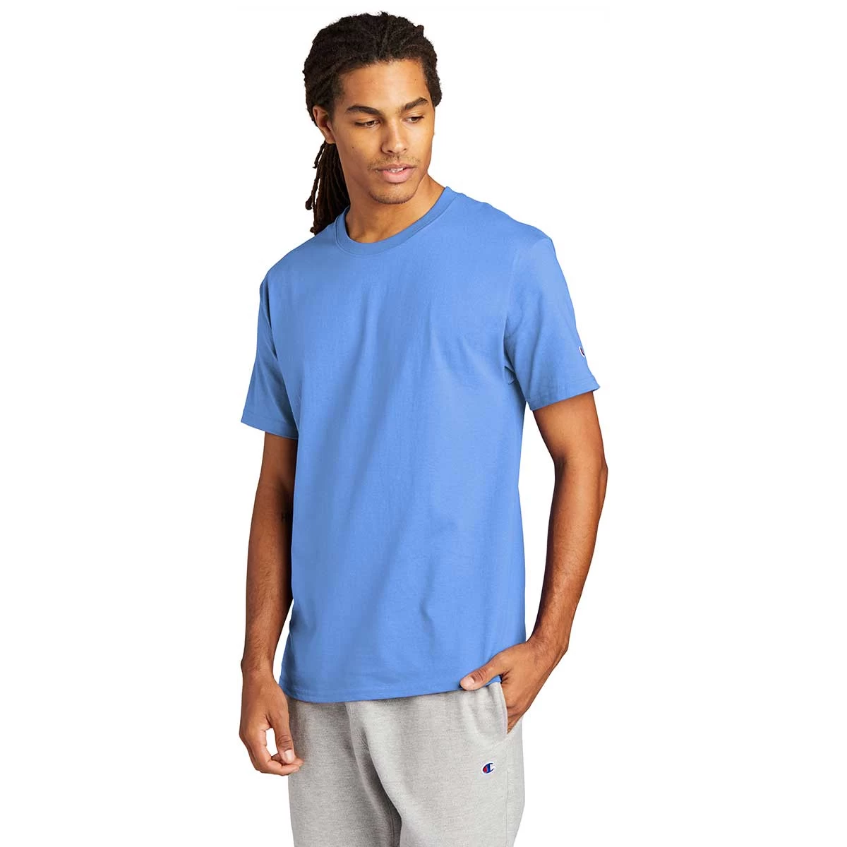 Champion Men's Light Blue Heritage 6-oz Jersey Tee - Image 5