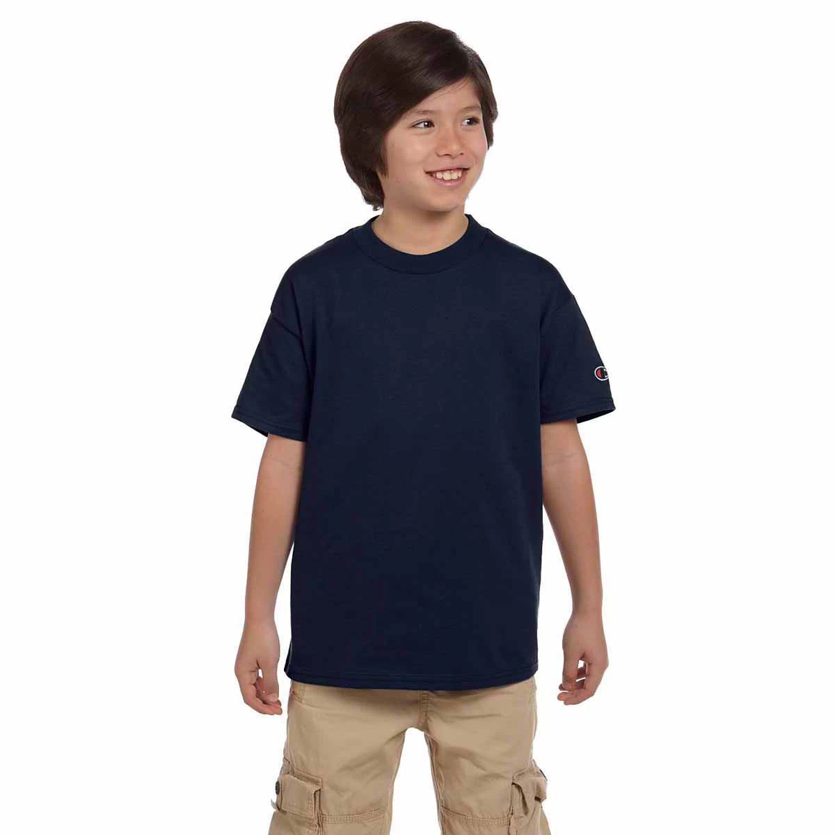 Champion Youth Navy 6.1-Ounce Short-Sleeve T-Shirt - Image 2